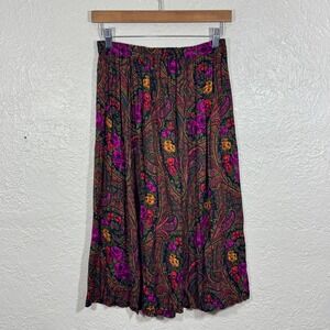 Vtg Dimanche Midi Skirt 10 Cottage Trad Wife Fairy Witchy‎ Country Paisley USA
